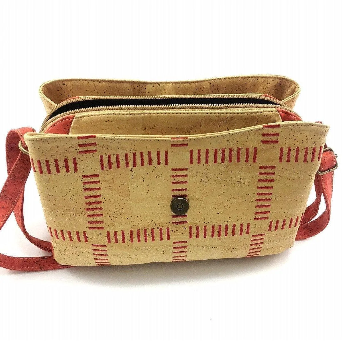 Cork Crossbody Bag Vegan Crossbody Purse Zoe Red