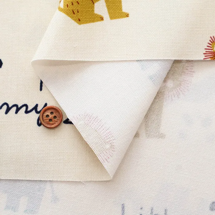 Cotton Oxford Fabric - Hi! My Zoo Animal Toy Face