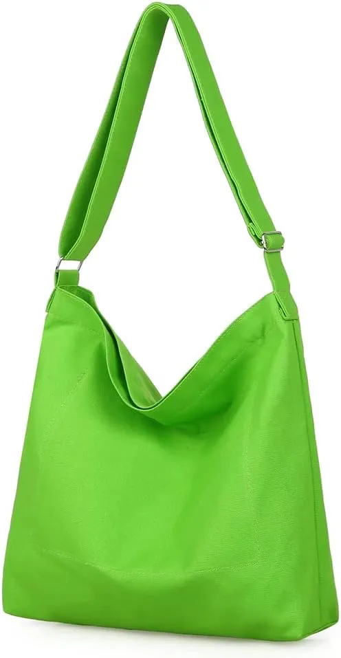 Covelin Women's Retro Large Size Canvas Shoulder Bag Hobo Crossbody Handbag Casual Tote