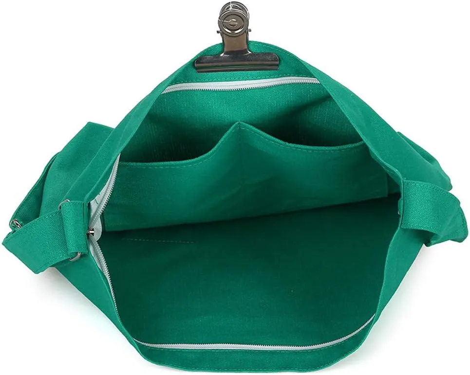 Covelin Women's Retro Large Size Canvas Shoulder Bag Hobo Crossbody Handbag Casual Tote