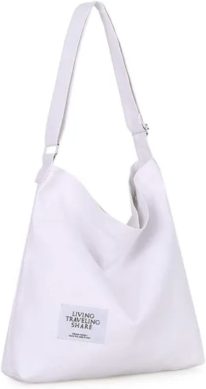 Covelin Women's Retro Large Size Canvas Shoulder Bag Hobo Crossbody Handbag Casual Tote
