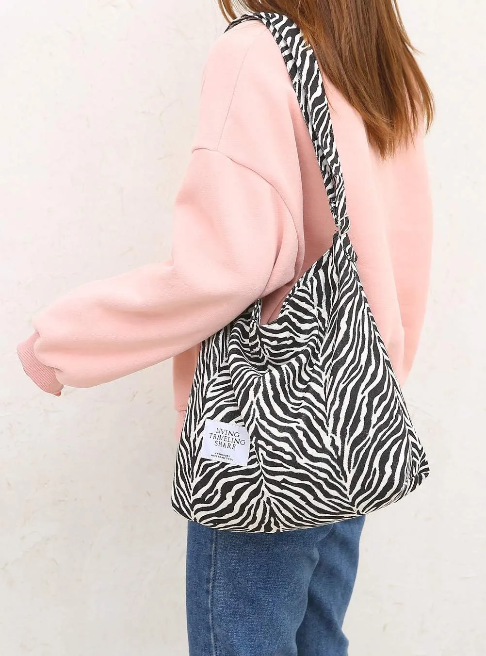 Covelin Women's Retro Large Size Canvas Shoulder Bag Hobo Crossbody Handbag Casual Tote