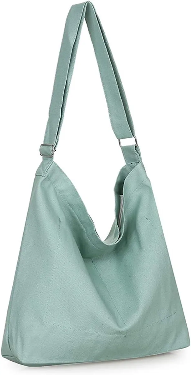 Covelin Women's Retro Large Size Canvas Shoulder Bag Hobo Crossbody Handbag Casual Tote