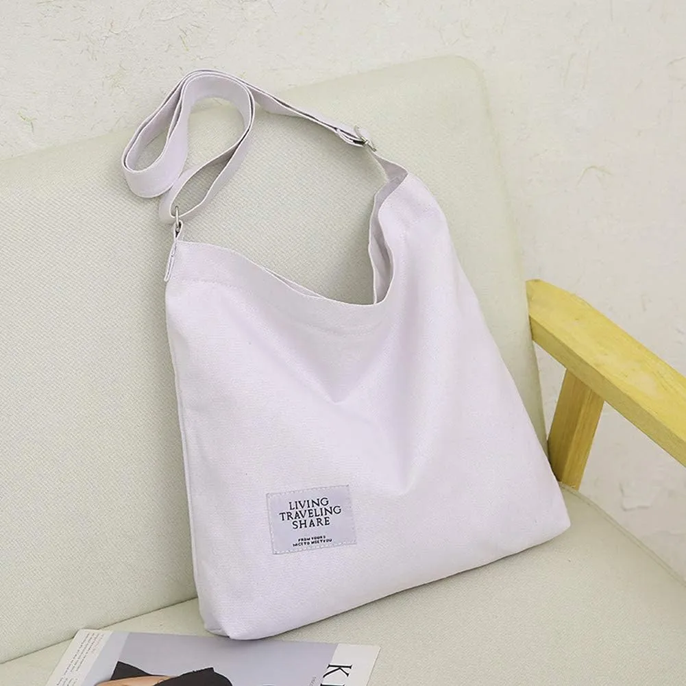Covelin Women's Retro Large Size Canvas Shoulder Bag Hobo Crossbody Handbag Casual Tote