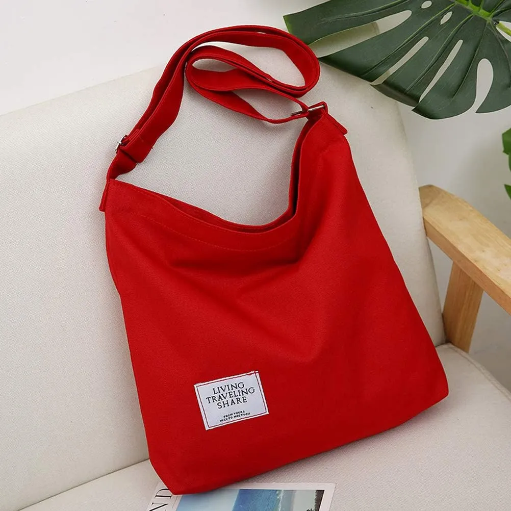Covelin Women's Retro Large Size Canvas Shoulder Bag Hobo Crossbody Handbag Casual Tote