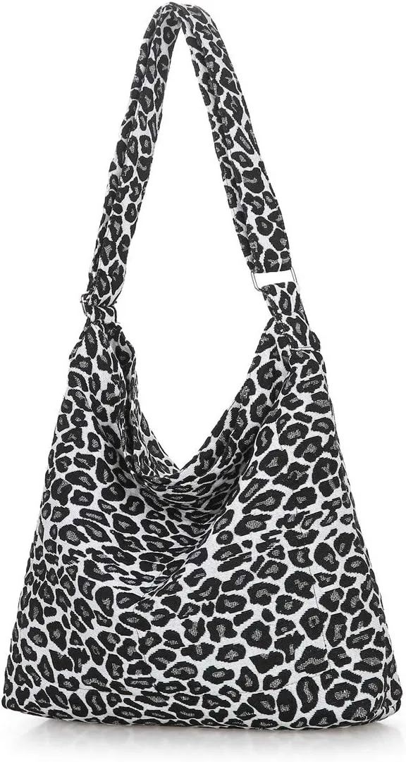 Covelin Women's Retro Large Size Canvas Shoulder Bag Hobo Crossbody Handbag Casual Tote