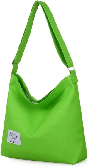 Covelin Women's Retro Large Size Canvas Shoulder Bag Hobo Crossbody Handbag Casual Tote