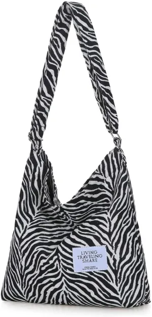 Covelin Women's Retro Large Size Canvas Shoulder Bag Hobo Crossbody Handbag Casual Tote