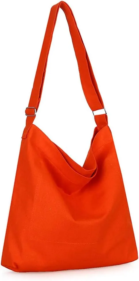 Covelin Women's Retro Large Size Canvas Shoulder Bag Hobo Crossbody Handbag Casual Tote