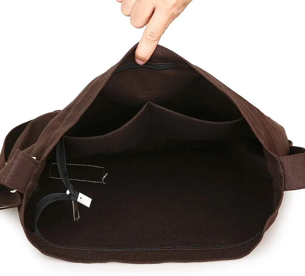 Covelin Women's Retro Large Size Canvas Shoulder Bag Hobo Crossbody Handbag Casual Tote