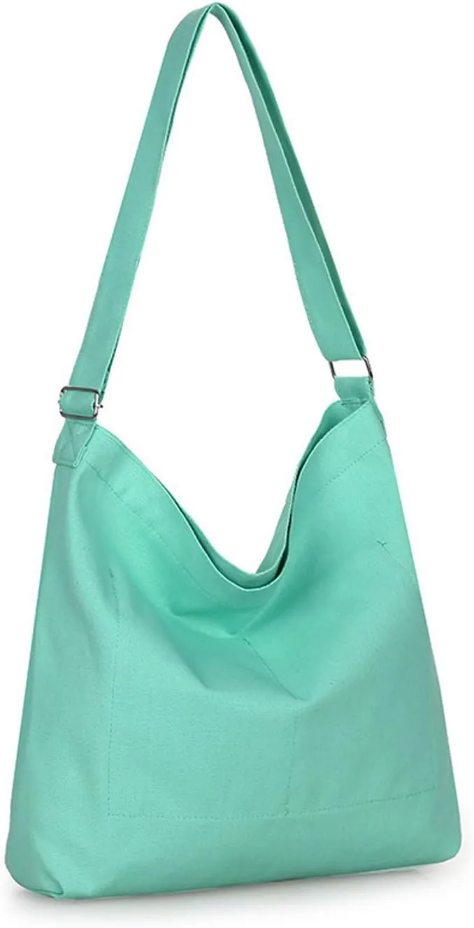 Covelin Women's Retro Large Size Canvas Shoulder Bag Hobo Crossbody Handbag Casual Tote