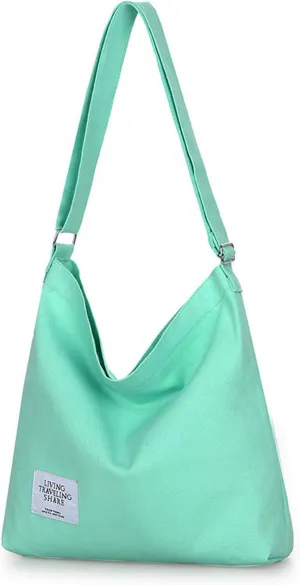 Covelin Women's Retro Large Size Canvas Shoulder Bag Hobo Crossbody Handbag Casual Tote