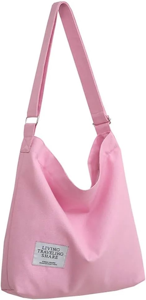 Covelin Women's Retro Large Size Canvas Shoulder Bag Hobo Crossbody Handbag Casual Tote