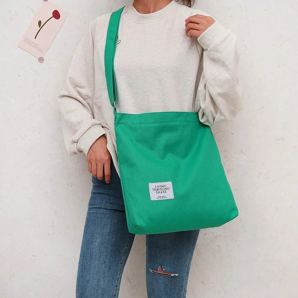 Covelin Women's Retro Large Size Canvas Shoulder Bag Hobo Crossbody Handbag Casual Tote
