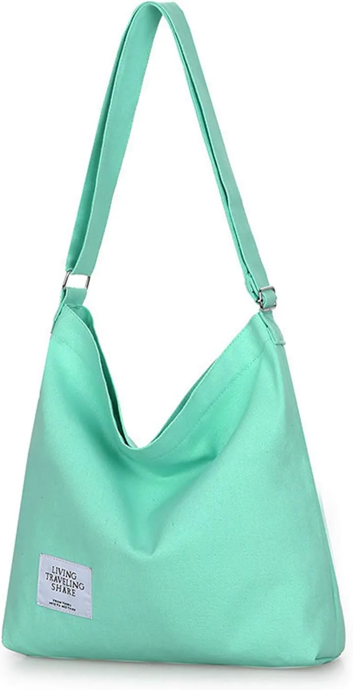 Covelin Women's Retro Large Size Canvas Shoulder Bag Hobo Crossbody Handbag Casual Tote