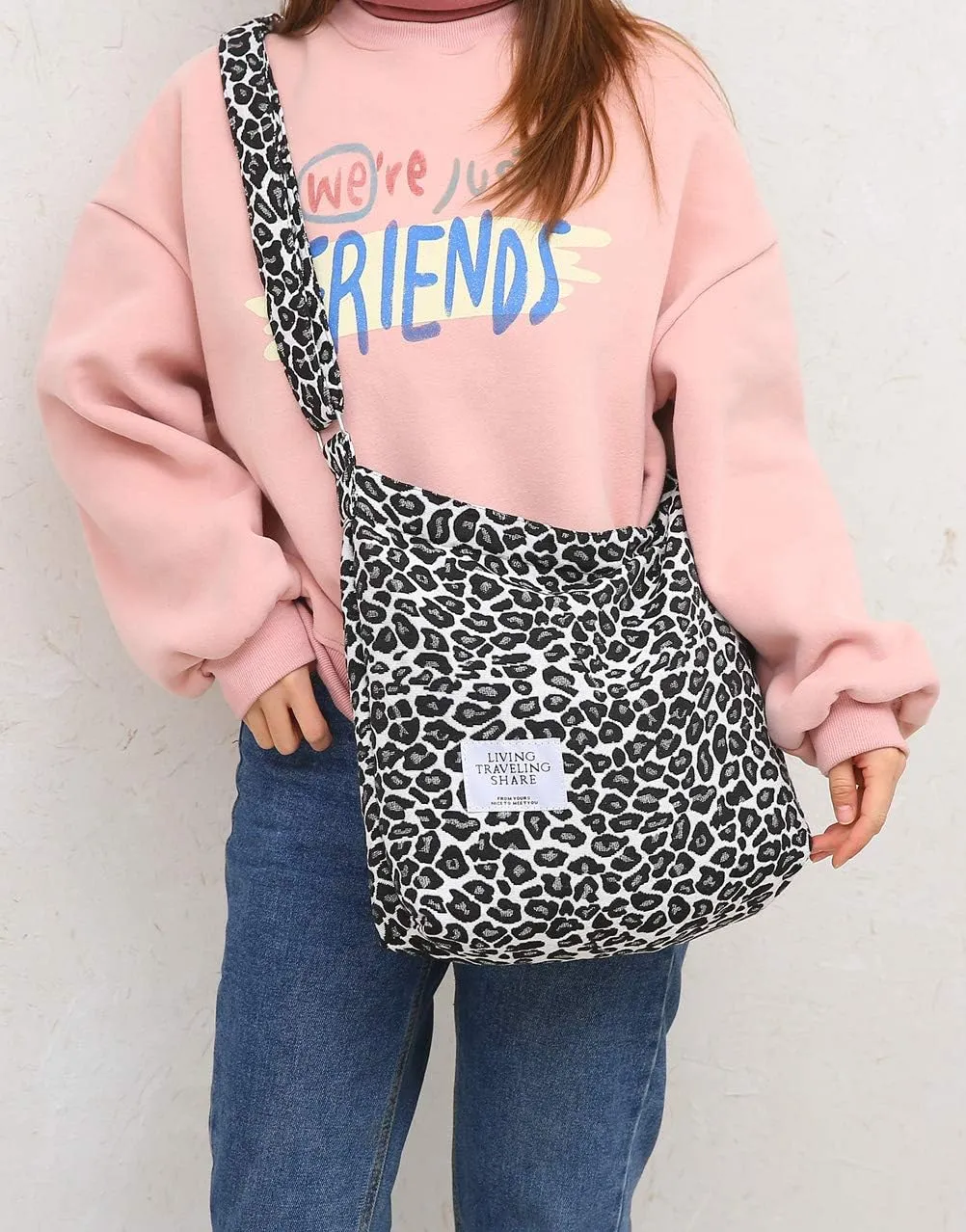 Covelin Women's Retro Large Size Canvas Shoulder Bag Hobo Crossbody Handbag Casual Tote