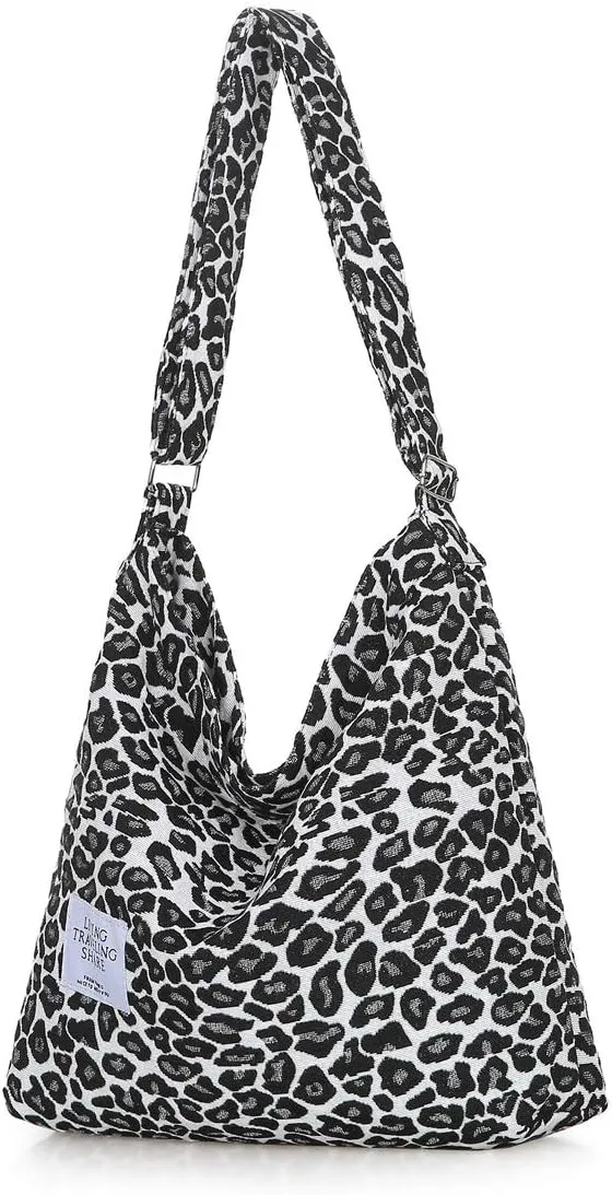 Covelin Women's Retro Large Size Canvas Shoulder Bag Hobo Crossbody Handbag Casual Tote