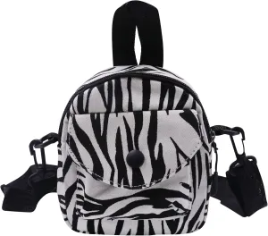 Cow Print Crossbody Purse Zebra Print Messenger Bag Cute Animal Shoulder Bag for Teen Girls Women Outdoor Daypack