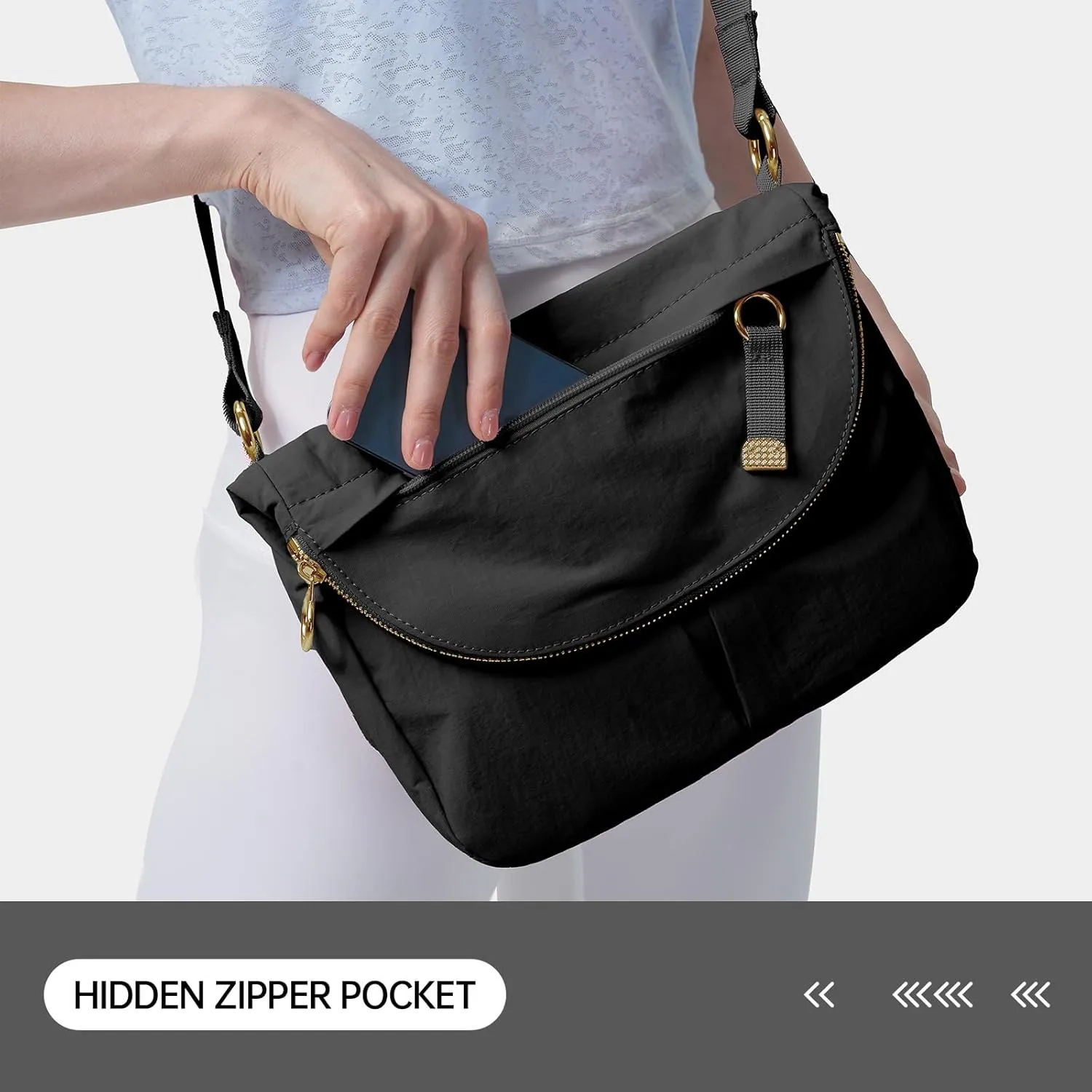 Crossbody Bag for Women, All Night Festival Bag Adjustable Strap Purse Nylon Handbags for Travel Work Casual Outdoor