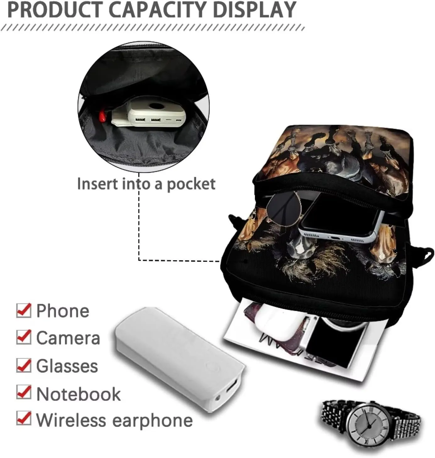 Crossbody Bag for Women and Men Travel Work Sports Messenger Purse