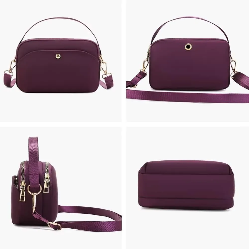 Crossbody Bag for Women Nylon Waterproof Shoulder Purse Small Travel Messenger Satchel Ladies Lightweight Handbag
