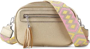 Crossbody Bag for Women Trendy Purse Small Shoulder Handbags with Wide Strap With Multi-compartment double zipper