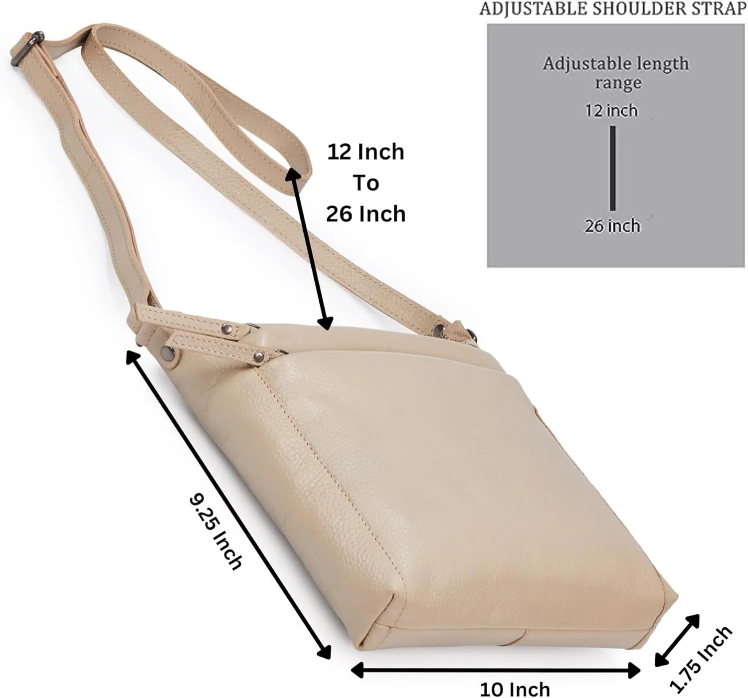 Crossbody Bag for Women Trendy Real Leather Purse Small Soft Pebbled Handbags Crossover Shoulder Pocketbook