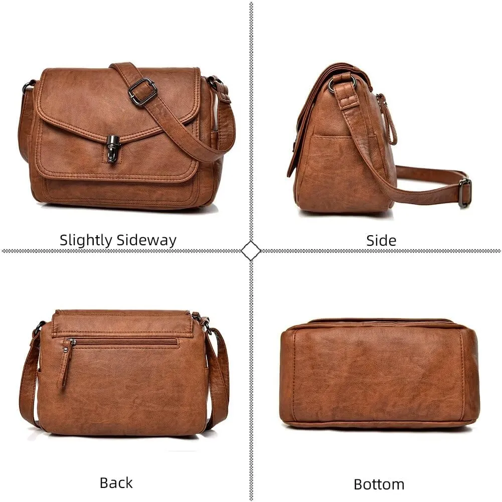 Crossbody Bag for Women Vintage Shoulder Purse Designer Tote Bag Soft Leather Top Handle Satchel Purse Hobo Handbag