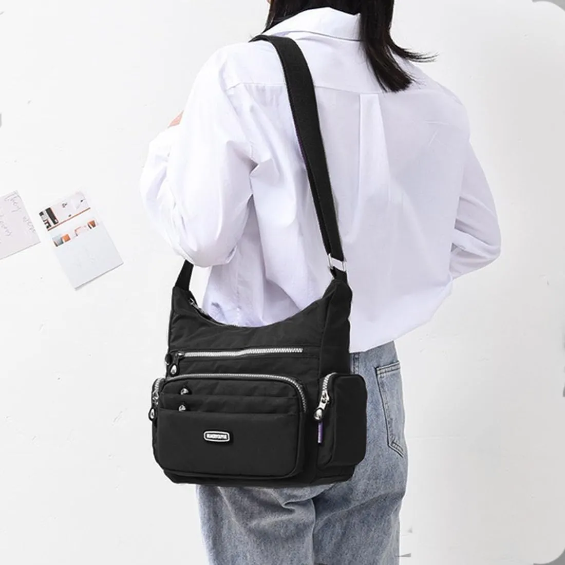 Crossbody Bag for Women with RFID Purses Multi Pocket Shoulder Bag Waterproof Purses and Handbags Pocketbooks