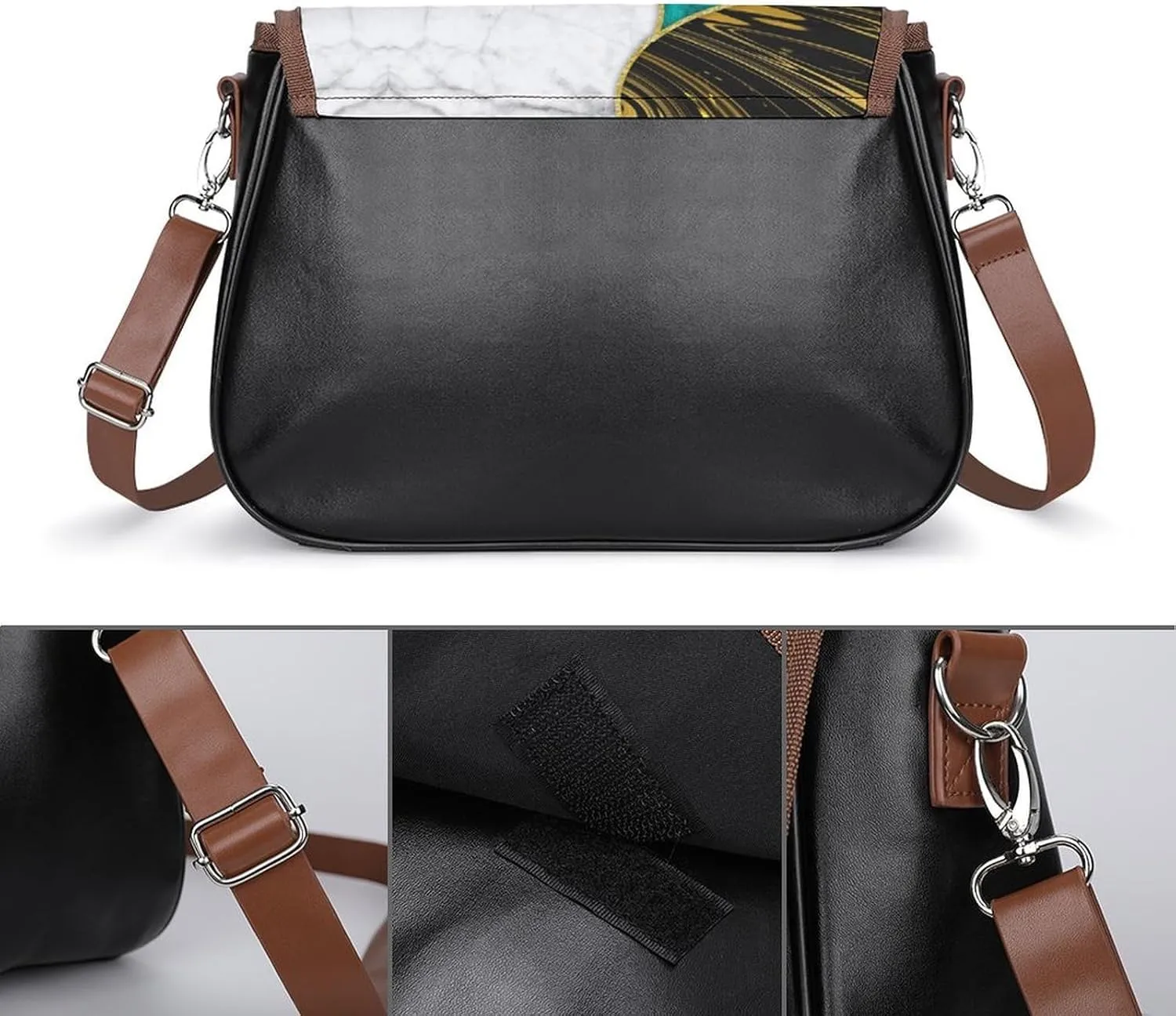 Crossbody Bag PU Leather Small Satchel, Stylish Waterproof Shoulder Handbag with Adjustable Strap for Women