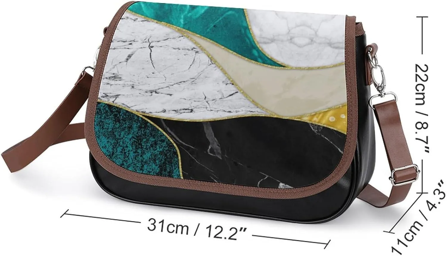 Crossbody Bag PU Leather Small Satchel, Stylish Waterproof Shoulder Handbag with Adjustable Strap for Women
