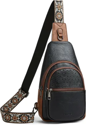Crossbody Bags for Women 4-Pockets Sling Bag Fanny Pack Chest Purse Backpack Casual Daypacks Travel Shopping