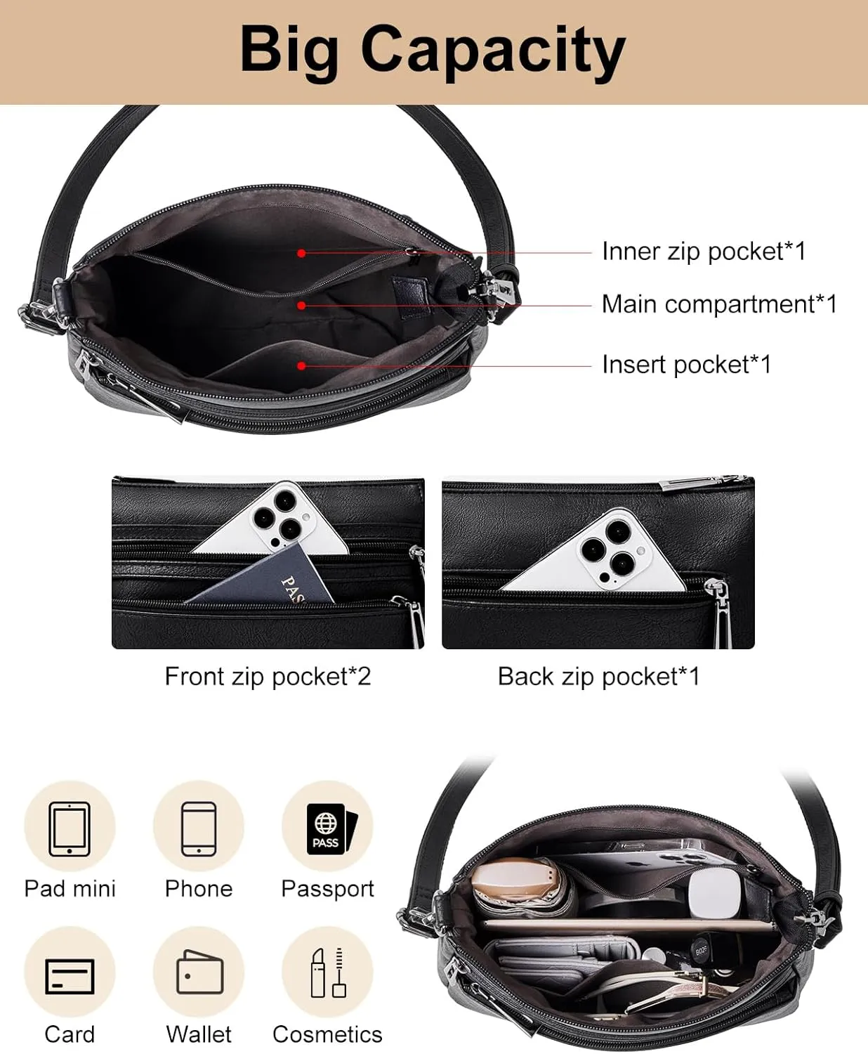 Crossbody Bags for Women Crossbody Purses Shoulder Bag Women's Cross body Handbags Adjustable Strap