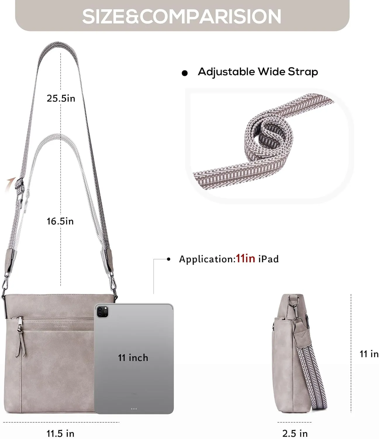 Crossbody Bags For Women Medium Crossbody Travel Purses with 4 Card Slots Leather Shoulder Handbags