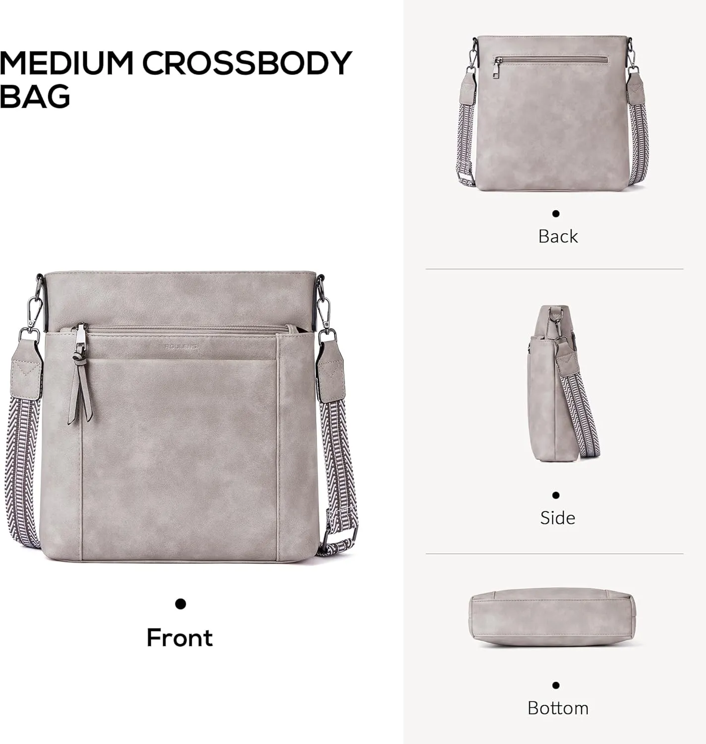 Crossbody Bags For Women Medium Crossbody Travel Purses with 4 Card Slots Leather Shoulder Handbags