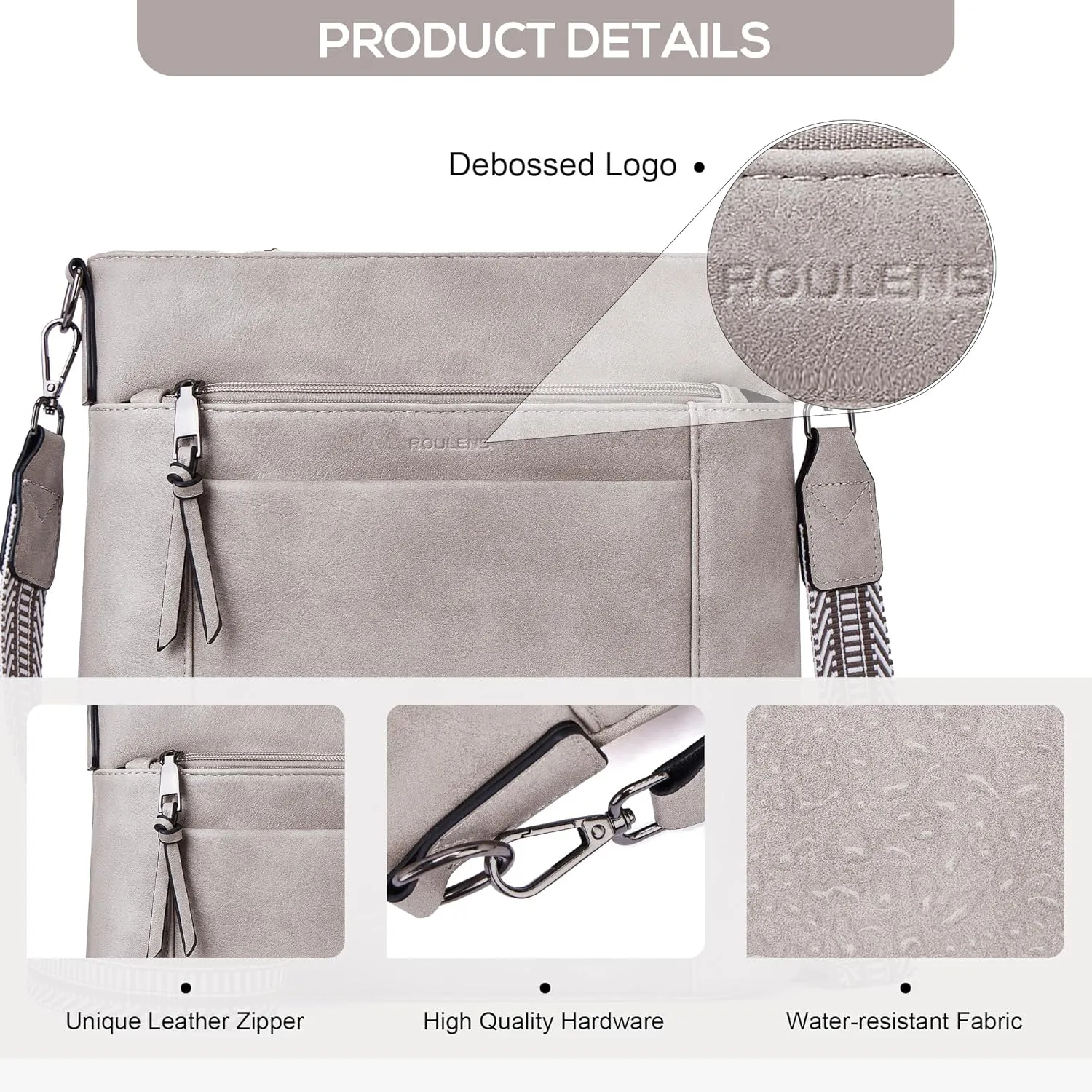 Crossbody Bags For Women Medium Crossbody Travel Purses with 4 Card Slots Leather Shoulder Handbags