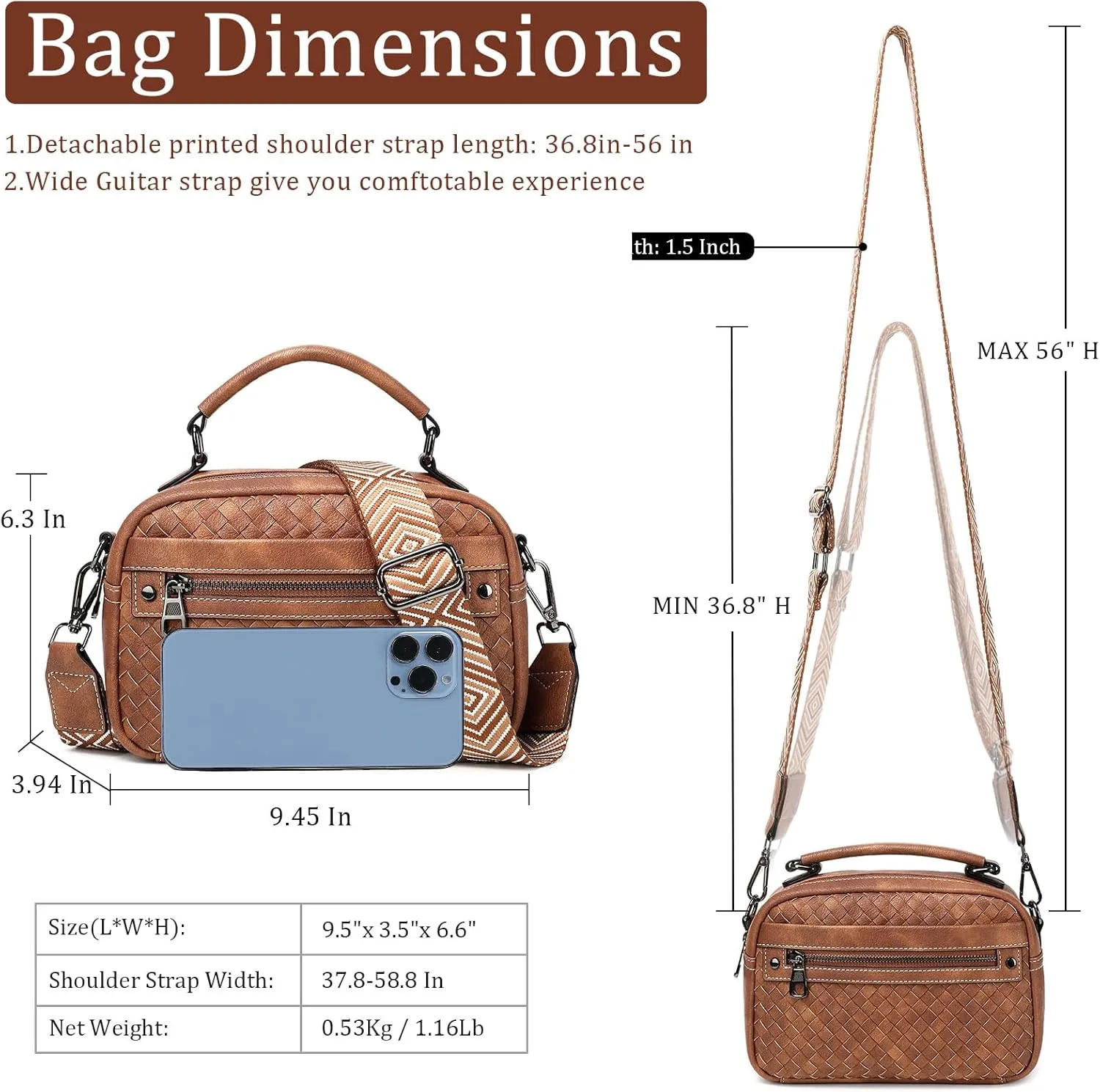 Crossbody Bags for Women Vegan Leather Shoulder Handbags Small Cross Body Purses for Women Trendy with Wide Strap