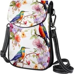 Crossbody Bags for Women,Crossbody Bag Men,Small Sling Bag,Flowers and Birds Flower Bush,Crossbody Purse