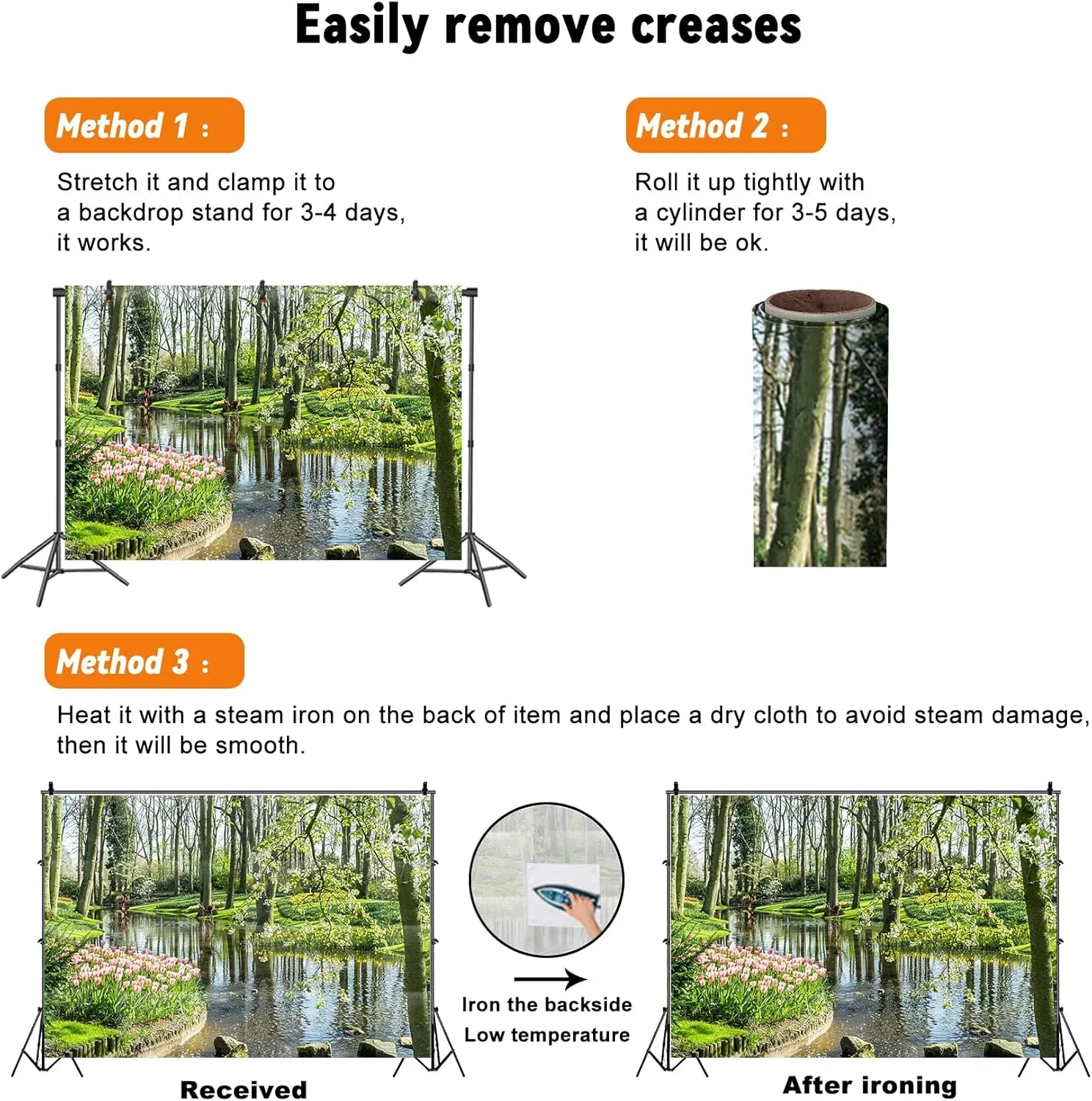 CSFOTO 12x8ft Spring Park Backdrop Country Field Nature Landscape Grass Trees River Background for Photography Spring Forest Park Outdoor Picnic Photo Background