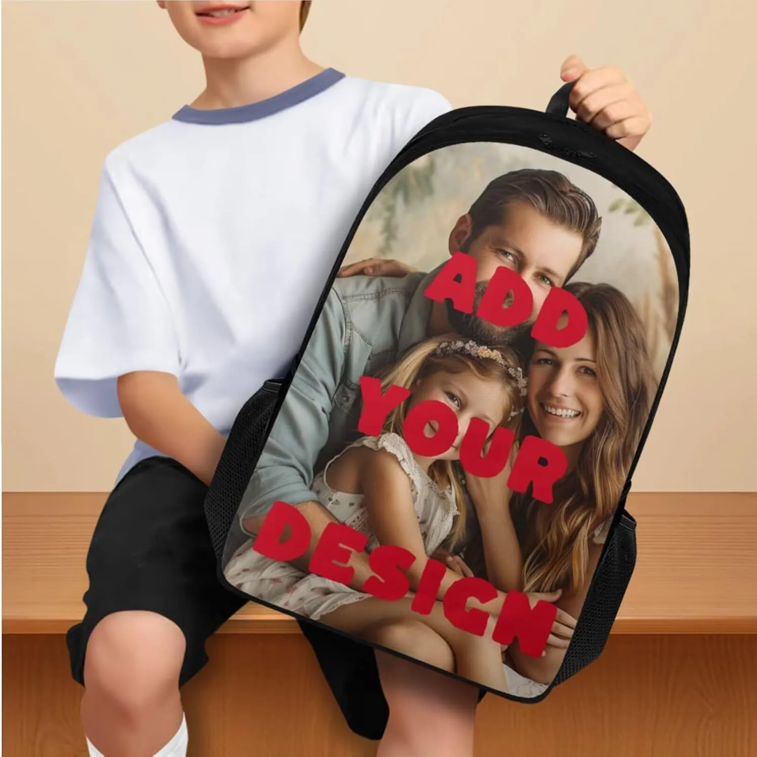 Customized Prints Backpack for School Boys Girls Backpack with Lunch Box with Adjustable Shoulder Strap Cute 4th Grade Reading Bookmark and Pencil Box 4Pcs Sets for Kids/Toddler