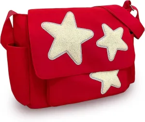 Cute Messenger Bag, Aesthetic Crossbody Bag, Y2K Star Grunge Bag Emo Shoulder Tote Purse for Women