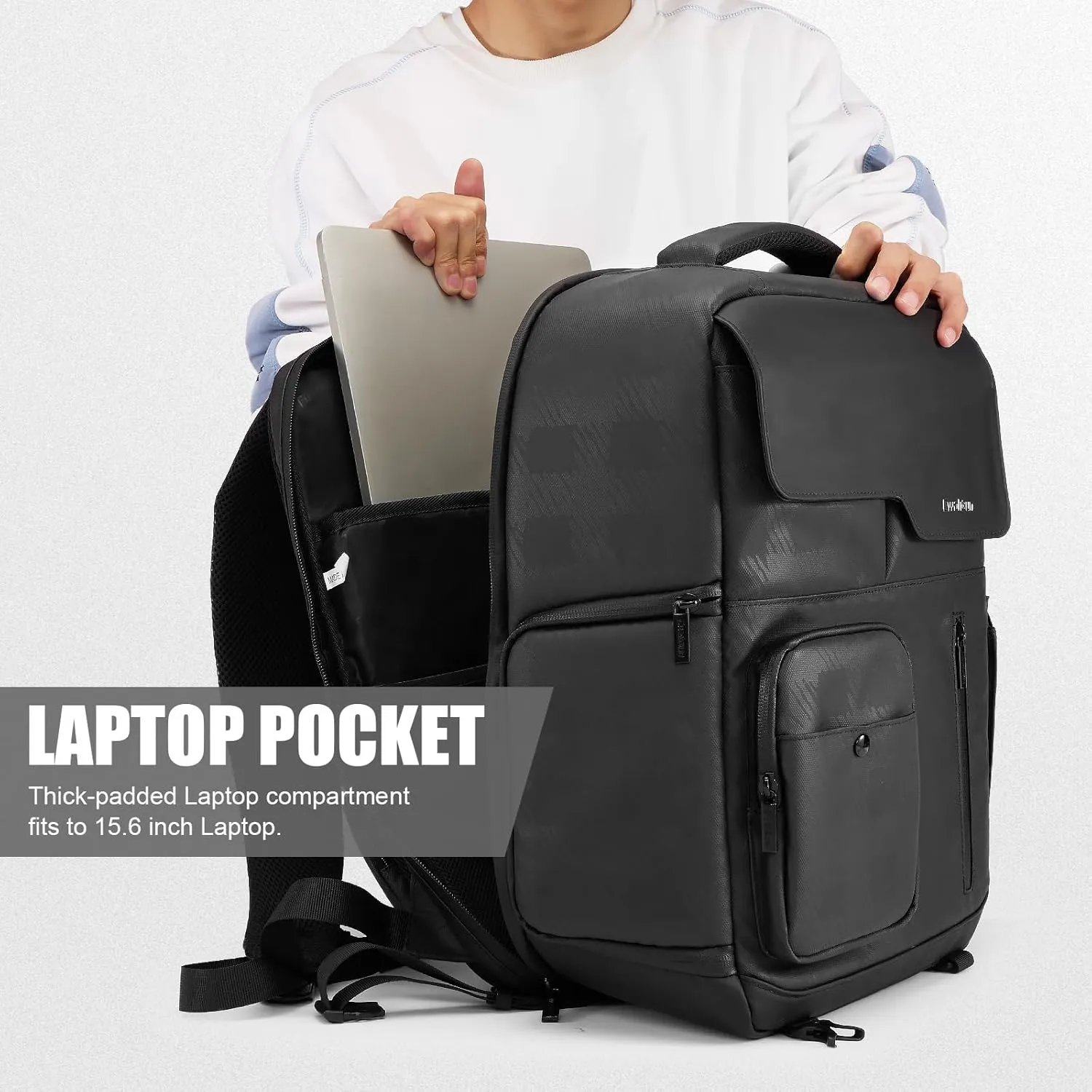 Cwatcun Camera Backpack Waterproof Camera Bag, Multi-Functional Travel Photography Bag Camera Case with 15.6" Laptop Compartment and Tripod Holder for Canon/Nikon/Sony SLR/DSLR/Mirrorless Camera