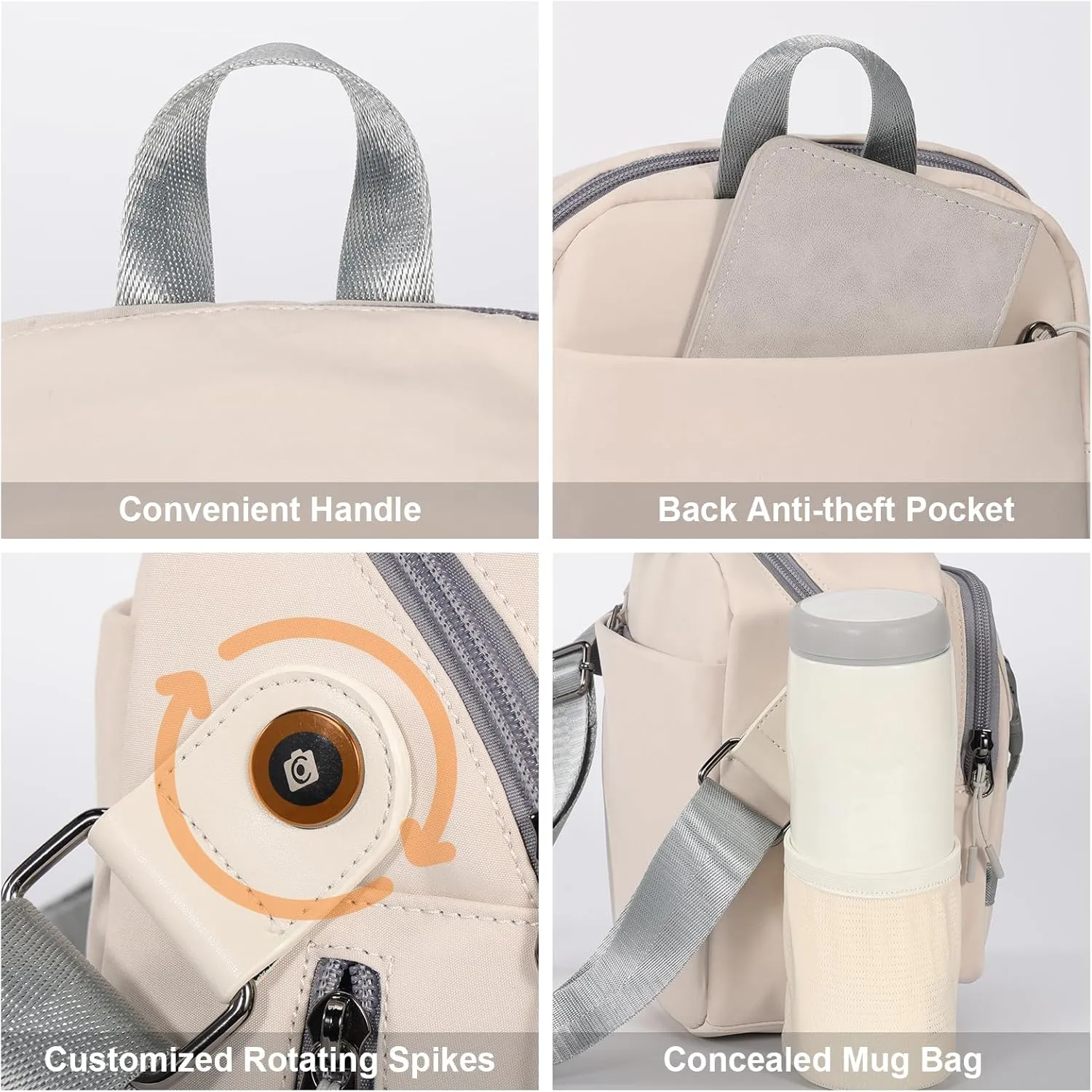 Cwatcun Camera Bag，SLR DSLR Canvas Sling Bag Small Compact Camera Shoulder Bag Crossbody Camera Case photography Purse for Canon Nikon Sony Fuji Mirrorless Cameras, White