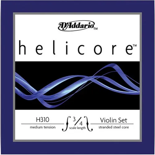 D'Addario Helicore  Violin String SET, 3/4 Scale, Medium Tension