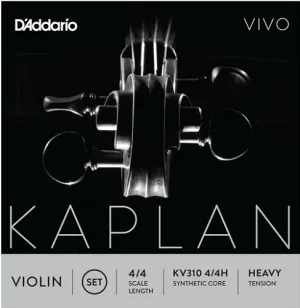 D'Addario  Kaplan Vivo Violin String SET, 4/4 Scale, Heavy Tension