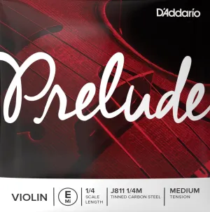D'Addario Prelude Violin E String 1/4