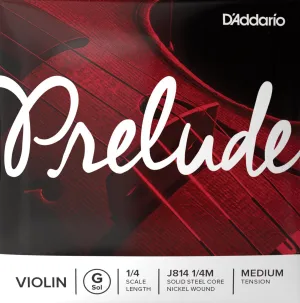 D'Addario Prelude Violin G String 1/4