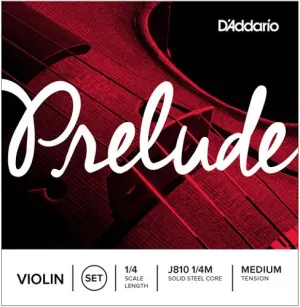 D'Addario Prelude Violin String SET, 1/4 Scale, Medium Tension