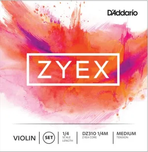 D'Addario  Zyex Violin String SET, 1/4 Scale, Medium Tension