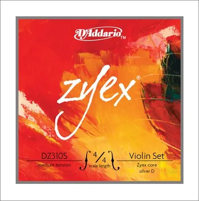 D'Addario  Zyex Violin String SET, 4/4 Scale, Silver D String